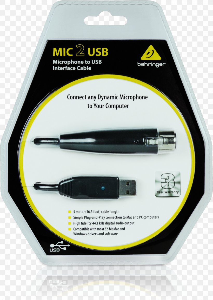 Microphone Behringer USB XLR Connector Interface, PNG, 1418x2000px, Microphone, Audio, Behringer, Computer Accessory, Electrical Cable Download Free