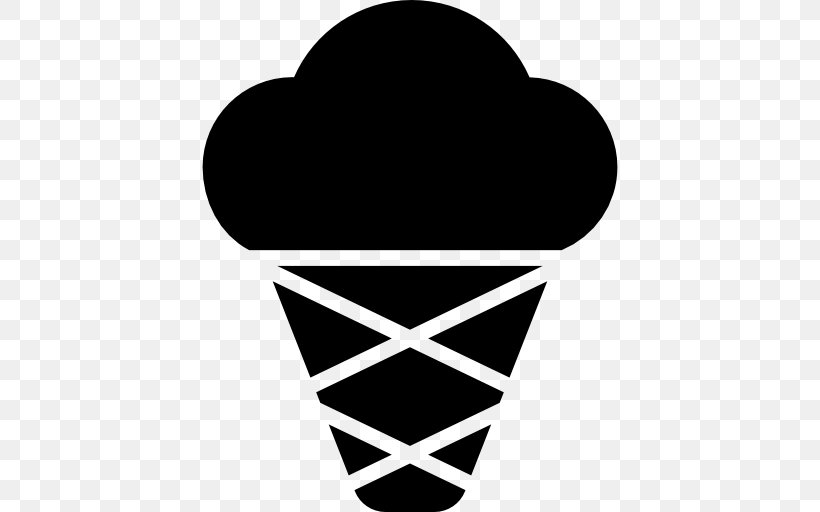 Ice Cream Cones Fast Food, PNG, 512x512px, Ice Cream Cones, Black, Black And White, Cone, Cream Download Free