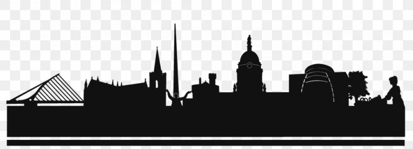 Limerick Skyline Drawing, PNG, 1000x361px, Limerick, Black And White, Brand, City, Drawing Download Free