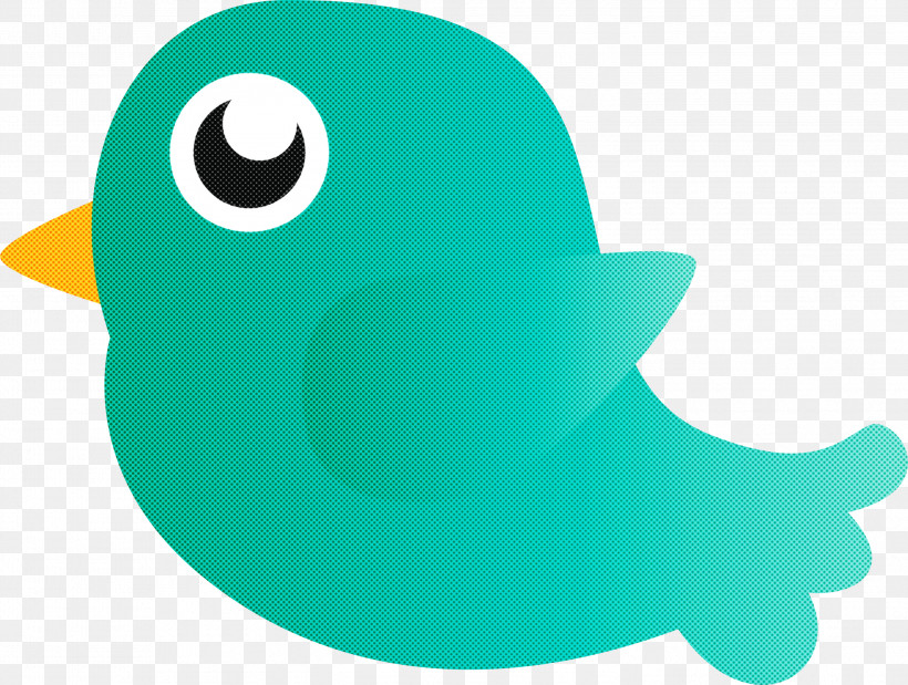 Turquoise Aqua, PNG, 2999x2265px, Cartoon Bird, Aqua, Cute Bird, Turquoise Download Free