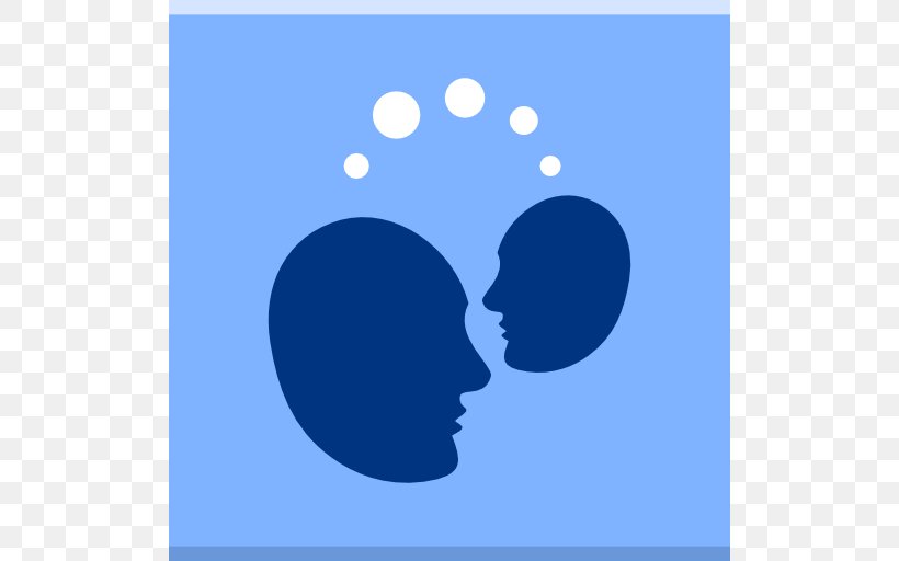 Blue Human Behavior Atmosphere Silhouette Point, PNG, 512x512px, Telepathy, Atmosphere, Azure, Blue, Cloud Download Free