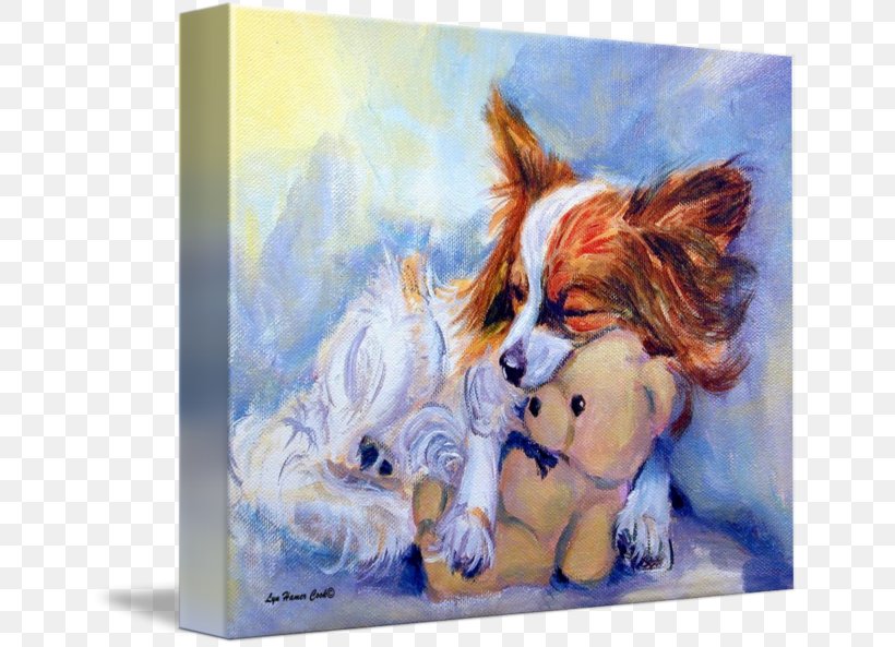 Papillon Dog Watercolor Painting Canvas Print Art, PNG, 650x593px, Papillon Dog, Art, Artist, Canvas, Canvas Print Download Free