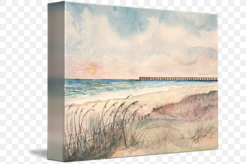Watercolor Painting Picture Frames Sky Plc, PNG, 650x547px, Watercolor Painting, Inlet, Landscape, Paint, Painting Download Free