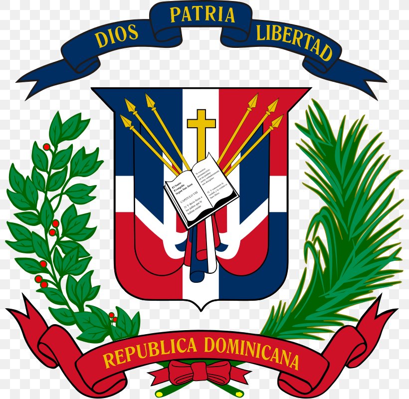 Flag Of The Dominican Republic Coat Of Arms Of The Dominican Republic Symbol, PNG, 800x800px, Dominican Republic, Coat Of Arms, Crest, Dominican Civil War, Emblem Download Free