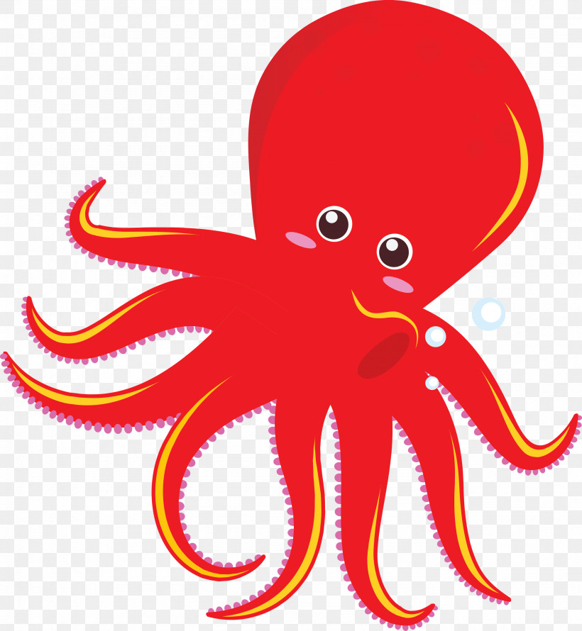 Octopus Giant Pacific Octopus Octopus Red Cartoon, PNG, 2761x3000px, Octopus, Cartoon, Giant Pacific Octopus, Material Property, Red Download Free