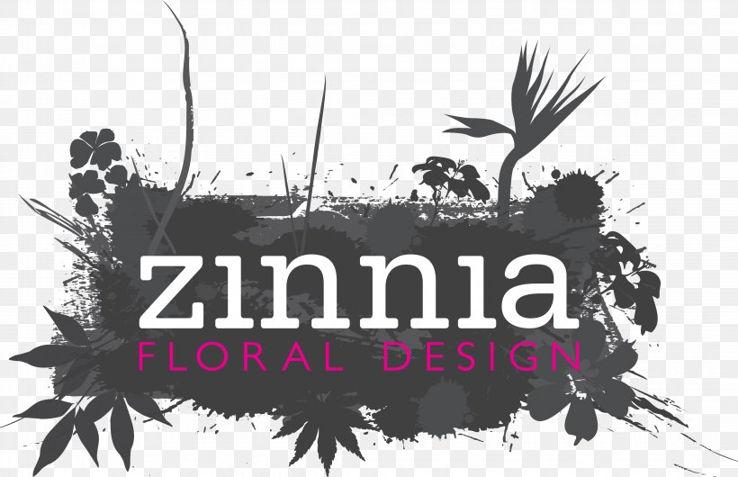 Zinnia Floral Design Logo Floristry, PNG, 4275x2766px, Logo, Advertising, Black And White, Brand, Business Download Free