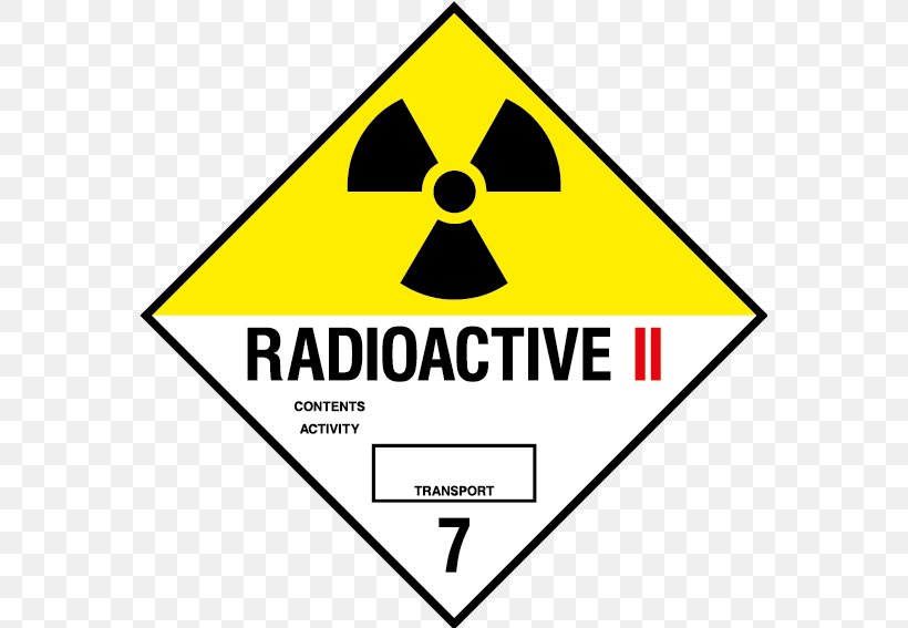 HAZMAT Class 7 Radioactive Substances Dangerous Goods Radioactive Decay Label Radioactive Waste, PNG, 567x567px, Dangerous Goods, Adr, Area, Brand, Diagram Download Free