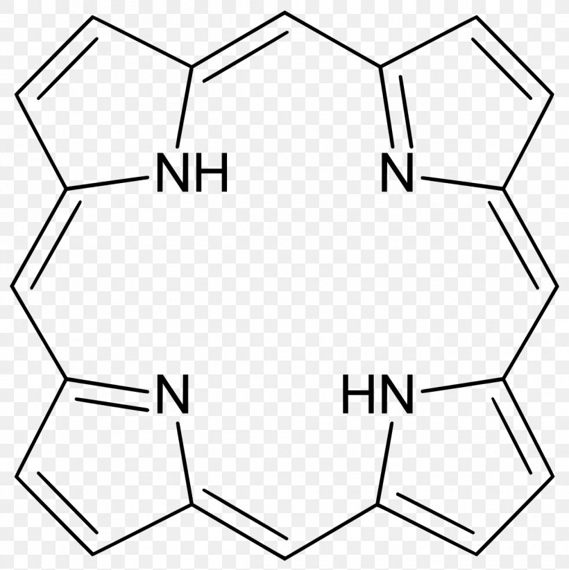 Tetraphenylporphyrin Porphine Heterocyclic Compound, PNG, 1196x1199px, Porphyrin, Area, Atom, Biology, Black Download Free