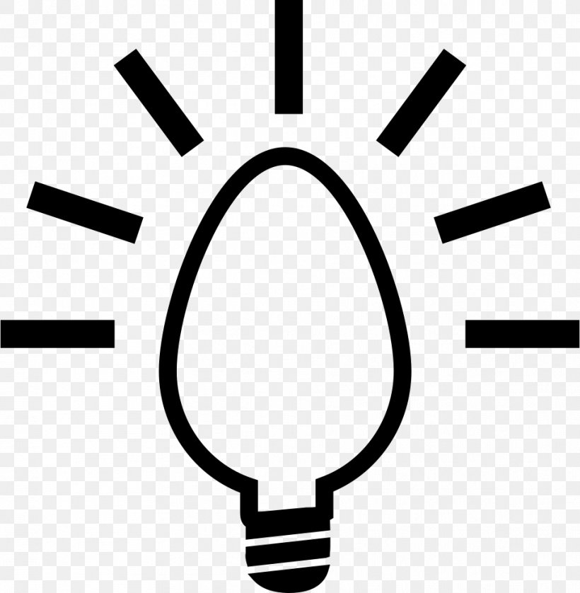 Vector Graphics Incandescent Light Bulb Symbol Logo, PNG, 958x980px, Incandescent Light Bulb, Black, Black And White, Brand, Creativity Download Free