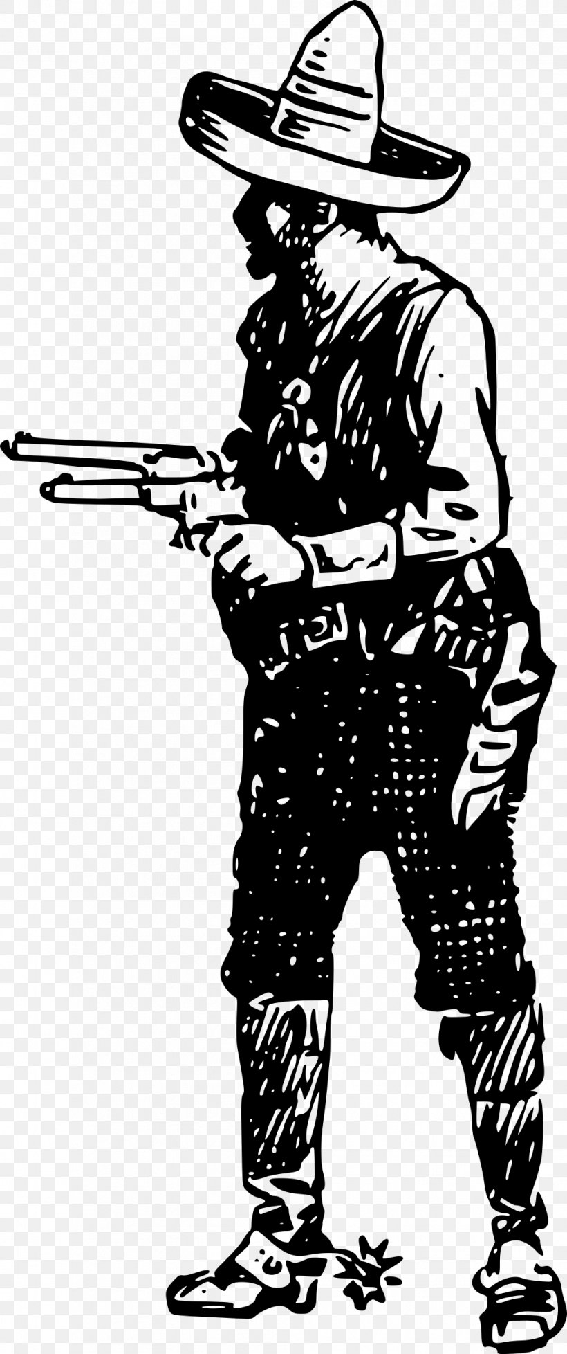 Cowboy Clip Art, PNG, 1006x2400px, Cowboy, Art, Black And White, Cowboy Boot, Fictional Character Download Free