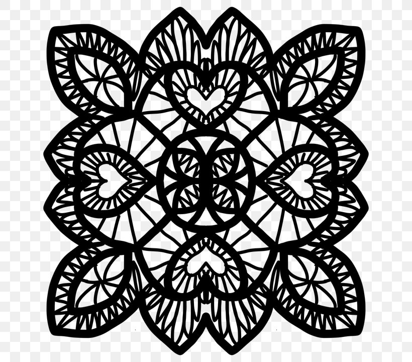 Doily Photography Art Pattern, PNG, 720x720px, Doily, Art, Black And White, Crochet, Deviantart Download Free