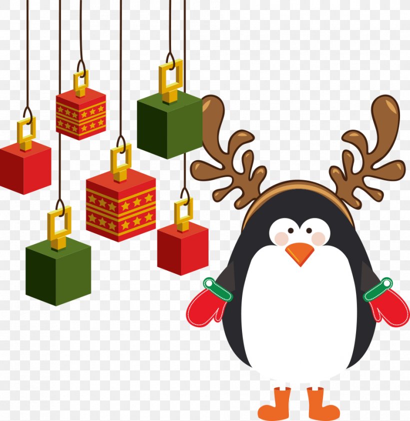 Penguin Christmas Illustration, PNG, 942x967px, Penguin, Bird, Christmas, Christmas Decoration, Christmas Ornament Download Free