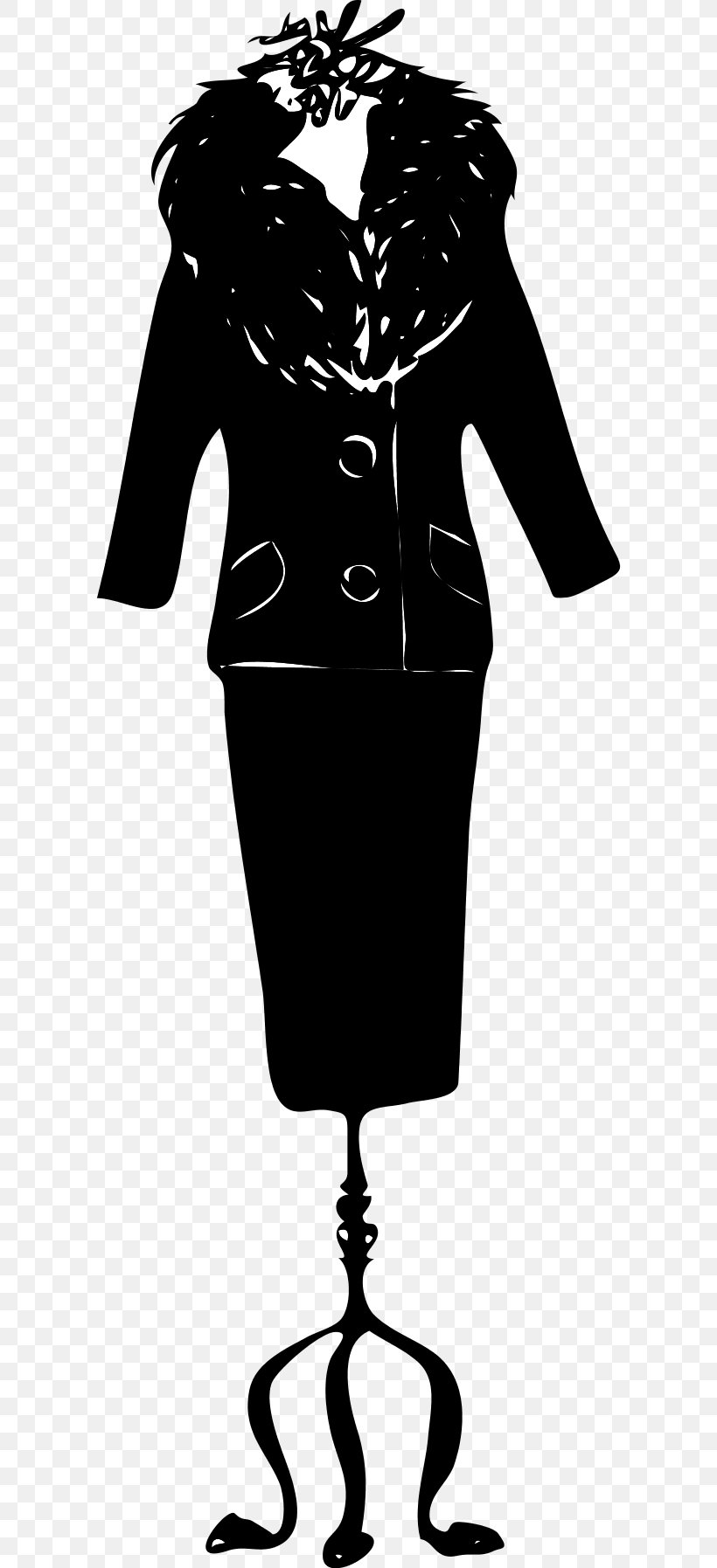 Clip Art, PNG, 600x1795px, Clothing, Art, Black, Black And White, Dressmaker Download Free