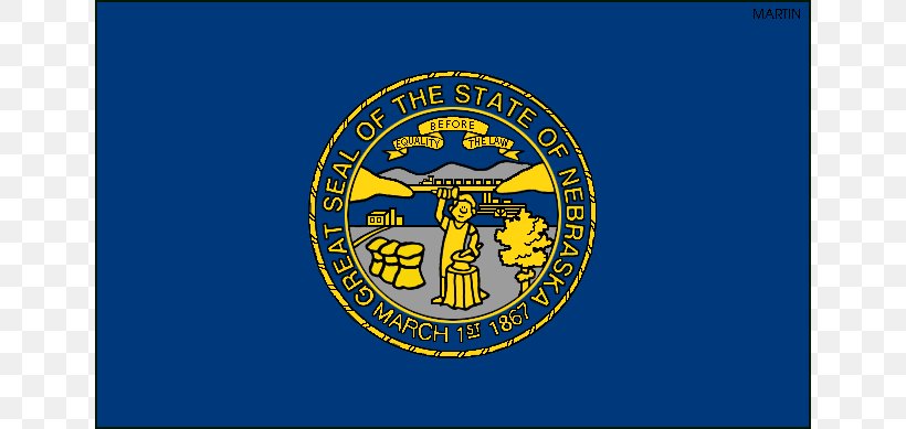 Flag Of Nebraska Clip Art, PNG, 648x389px, Nebraska, Badge, Blue, Brand, Crest Download Free