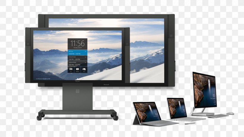 Surface Hub Surface Studio Laptop Microsoft Computer, PNG, 1208x679px, Surface Hub, Business, Computer, Computer Monitor, Computer Monitor Accessory Download Free