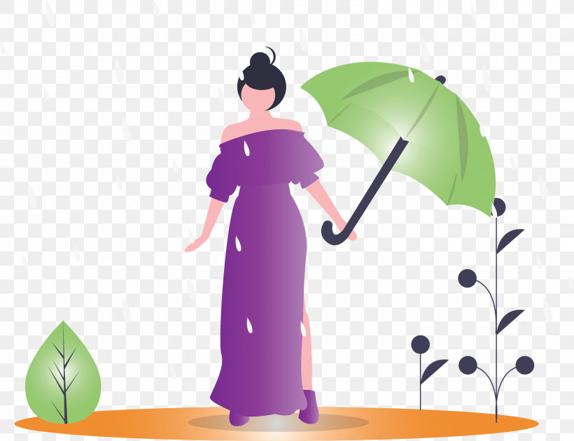 Raining Spring Woman, PNG, 3000x2309px, Raining, Animation, Costume, Purple, Spring Download Free