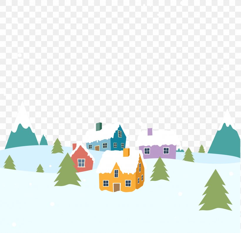 Snow Euclidean Vector Winter, PNG, 2499x2422px, Snow, Art, Border, Poster, Sky Download Free