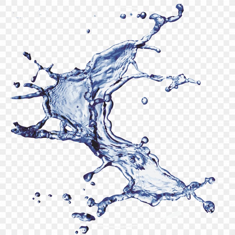 Drop Splash Water, PNG, 5000x5000px, Drop, Area, Art, Blue, Branch Download Free