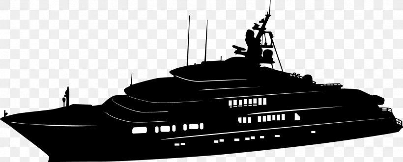 Silhouette Luxury Yacht Ship Boat, PNG, 1738x701px, Silhouette, Black And White, Boat, Cruise Ship, Luxury Yacht Download Free