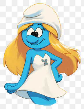 Smurfette - Smurfette In White Dress PNG