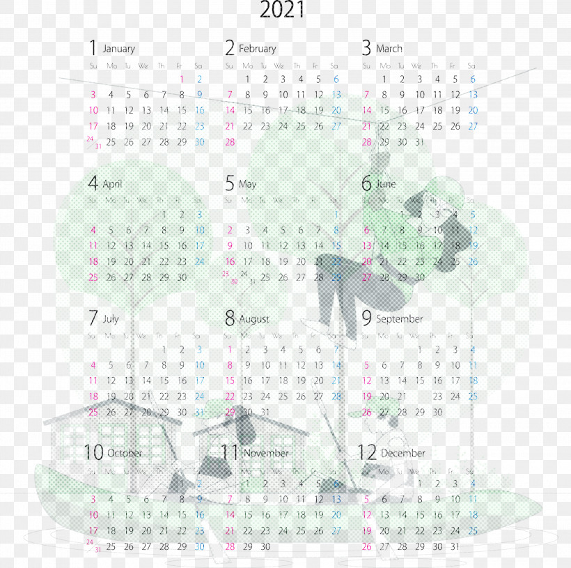 2021 Yearly Calendar Printable 2021 Yearly Calendar Template 2021 Calendar, PNG, 3000x2982px, 2021 Calendar, 2021 Yearly Calendar, Annual Calendar, Calendar Date, Calendar System Download Free