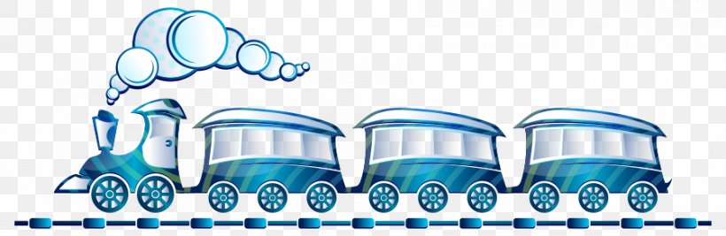 Blue Train Cartoon Rail Transport Clip Art, PNG, 900x294px, Train, Blue, Blue Train, Bottle, Brand Download Free