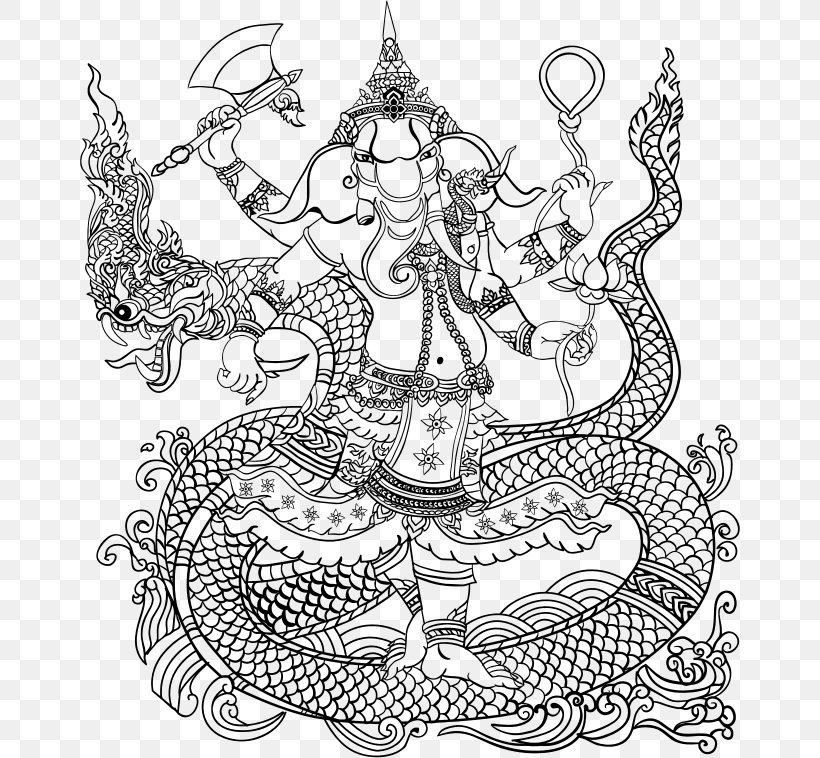 Ganesha Shiva Kali Coloring Book Hinduism, PNG, 660x758px, Ganesha, Art, Artwork, Black And White, Book Download Free