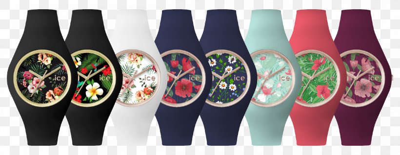 Ice Watch Flower Brand Clock, PNG, 2404x937px, Ice Watch, Blue, Brand, Clock, Flower Download Free