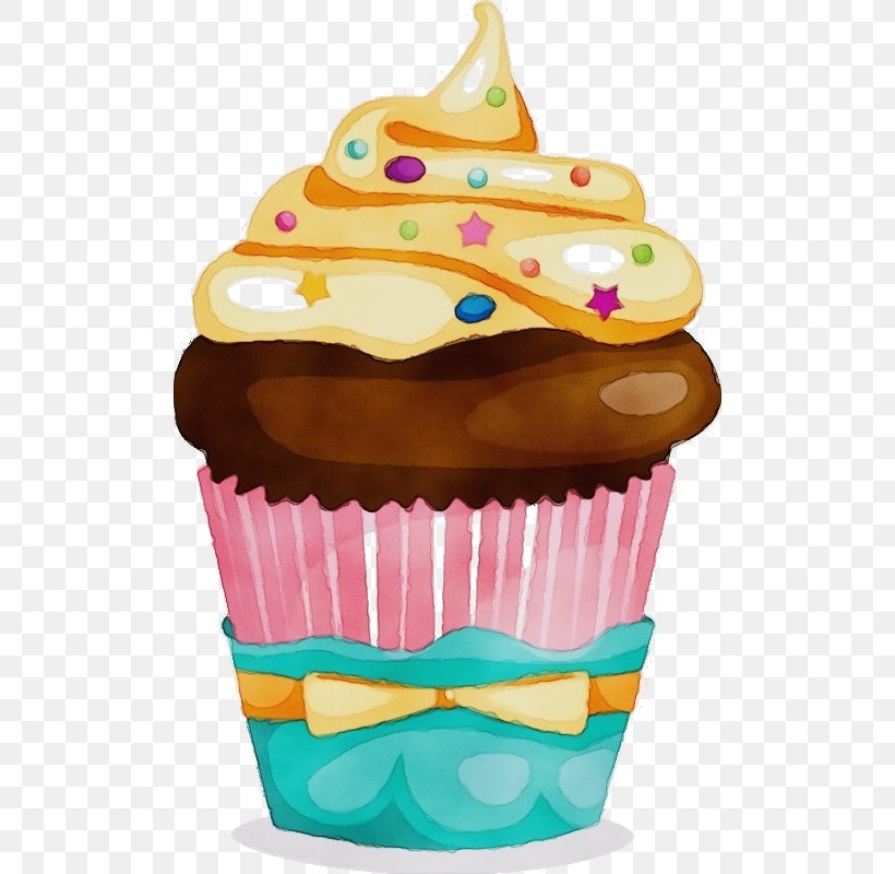 Cupcake Baking Cup Food Dessert Icing, PNG, 502x800px, Watercolor, Baked Goods, Baking Cup, Buttercream, Cake Download Free