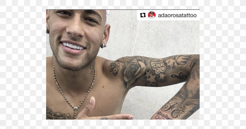 Neymar Brazil National Football Team Tattoo Football Player Paris Saint-Germain F.C., PNG, 1200x630px, Watercolor, Cartoon, Flower, Frame, Heart Download Free