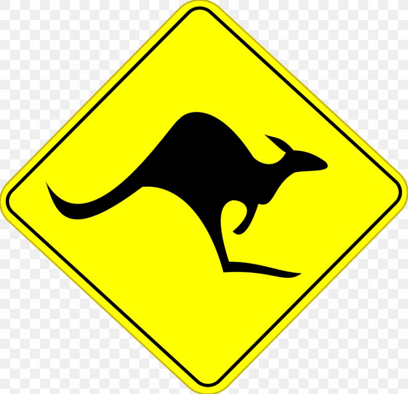 Road Signs In Australia Traffic Sign Kangaroo Warning Sign, PNG, 900x869px, Australia, Area, Artwork, Black And White, Brand Download Free