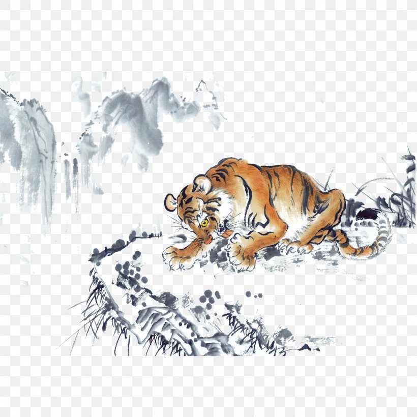 Tiger Chinese Zodiac Ox Chinese Dragon Rat, PNG, 1417x1417px, Tiger, Art, Big Cats, Carnivoran, Cat Like Mammal Download Free
