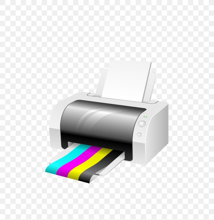 Printer CMYK Color Model Clip Art, PNG, 595x842px, Printer, Cmyk Color Model, Color Printing, Inkjet Printing, Rectangle Download Free