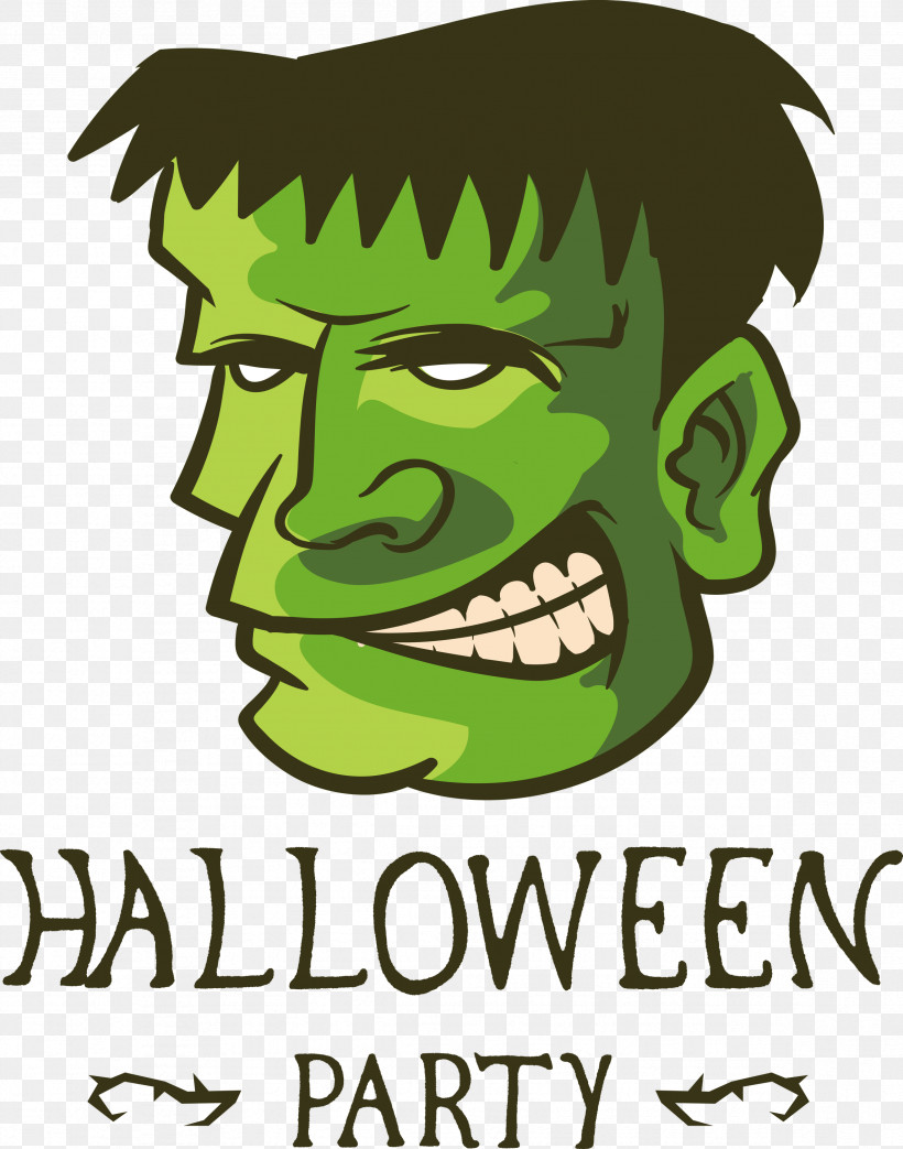 Halloween Party, PNG, 2357x3000px, Halloween Party, Behavior, Cartoon, Green, Human Download Free