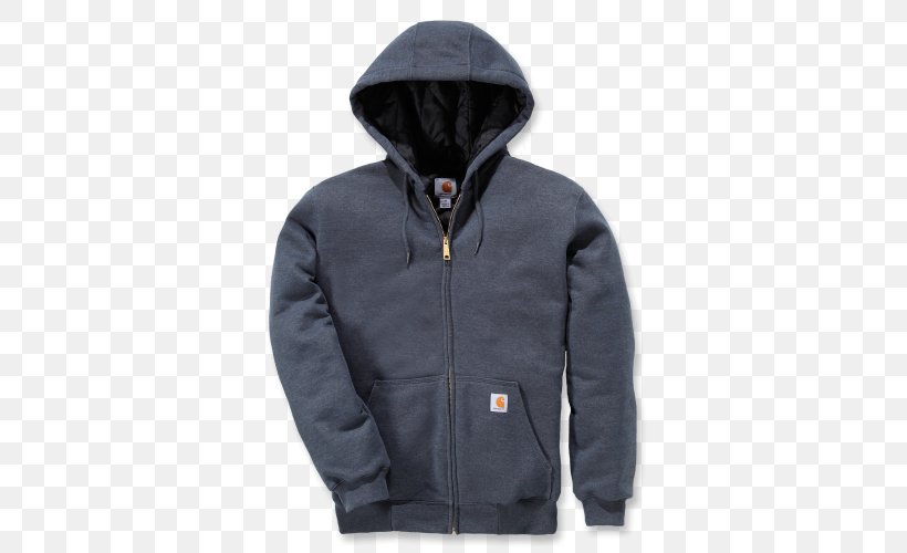 Hoodie T-shirt Carhartt 3 Season Hooded Jacket Workwear, PNG, 500x500px, Hoodie, Black, Bluza, Carhartt, Hood Download Free