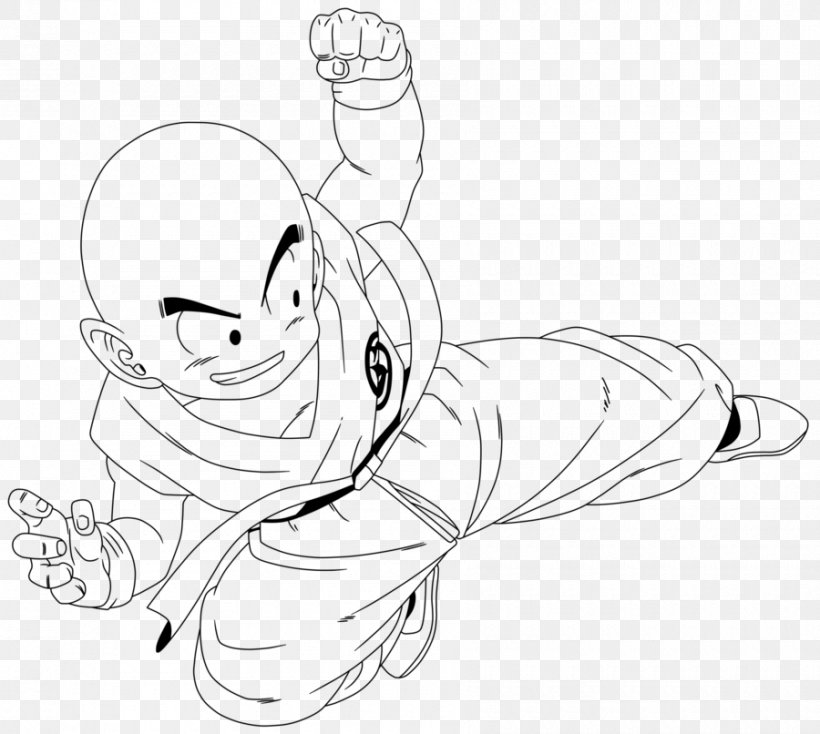 Line Art Krillin Drawing Dragon Ball DeviantArt, PNG, 900x806px, Watercolor, Cartoon, Flower, Frame, Heart Download Free