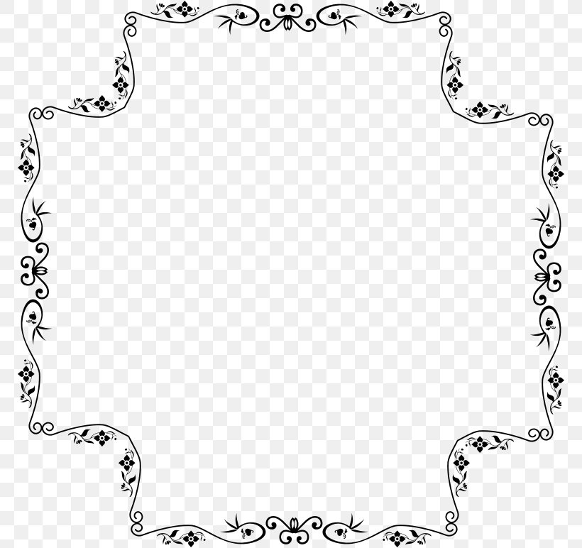 Picture Frames Vintage Clothing Clip Art, PNG, 772x772px, Picture Frames, Area, Black, Black And White, Body Jewelry Download Free