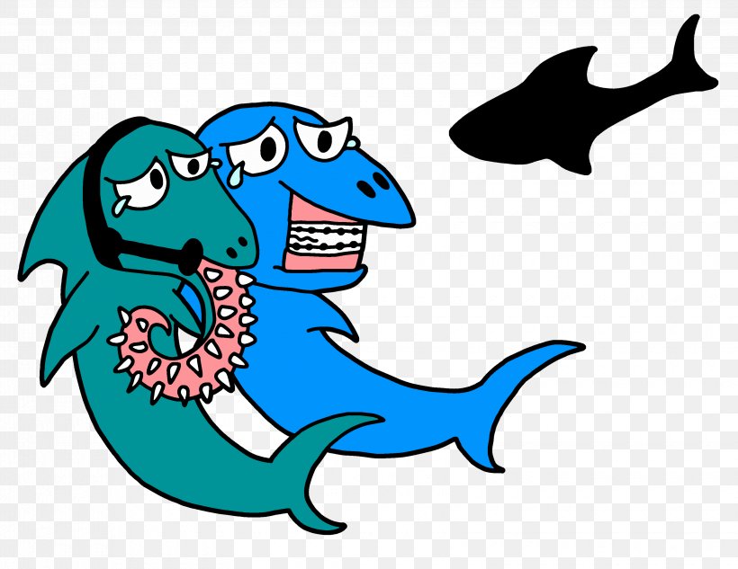 shark eating fish clipart cartoon