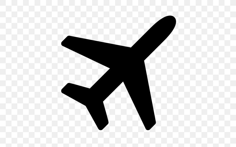 Airplane Font Awesome Clip Art, PNG, 512x512px, Airplane, Aircraft, Airline, Black And White, Drawing Download Free