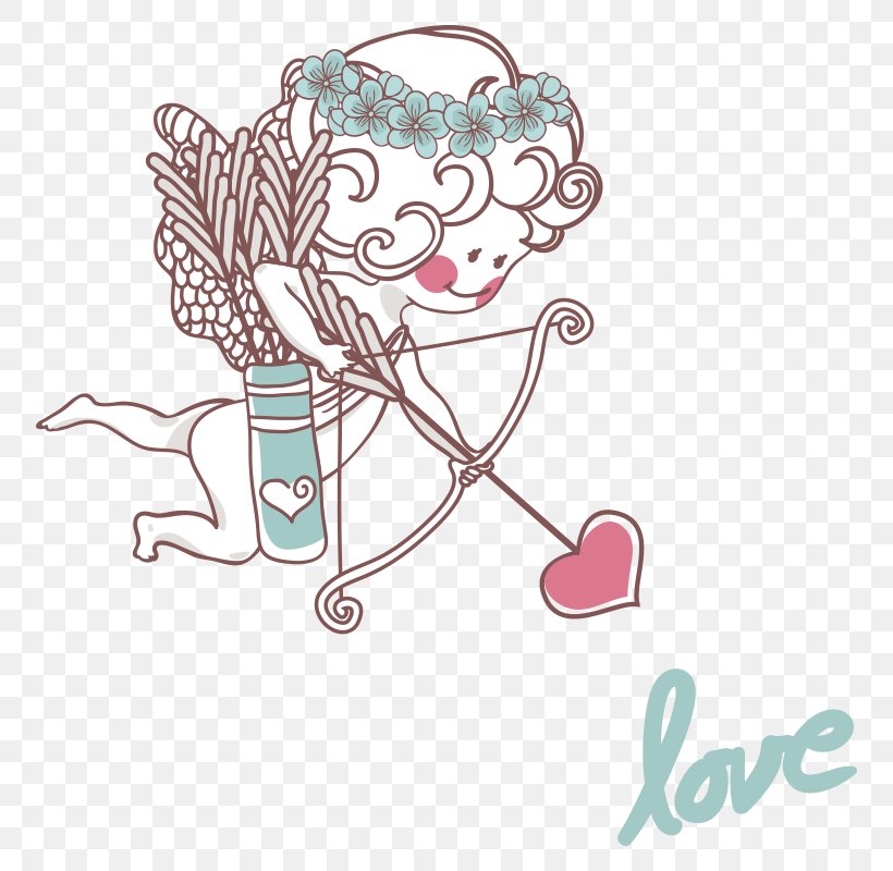 Cupid Love, PNG, 800x800px, Watercolor, Cartoon, Flower, Frame, Heart Download Free