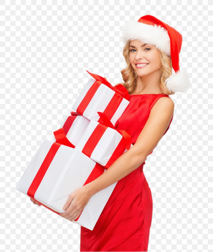 Santa Claus Gift Christmas Woman With A Hat, PNG, 866x1024px, Santa Claus, Box, Christmas, Christmas Gift, Christmas Ornament Download Free