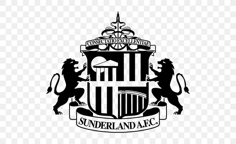 Sunderland A.F.C. Stadium Of Light Premier League Newcastle United F.C. Leicester City F.C., PNG, 500x500px, Sunderland Afc, Association Football Manager, Black And White, Brand, Football Download Free