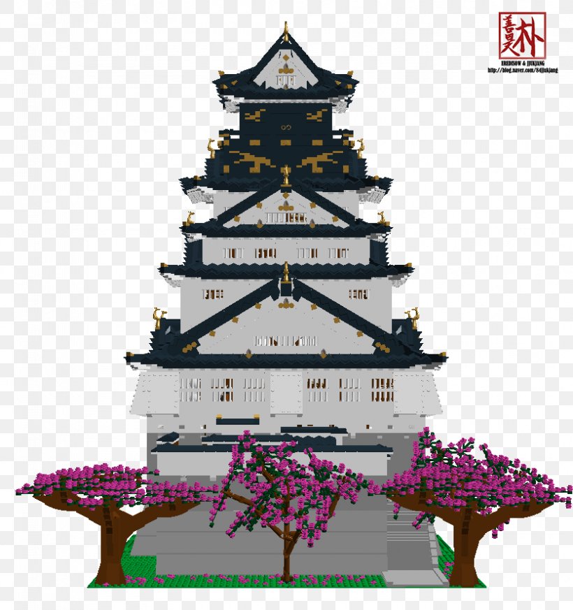 Osaka Castle Azuchi Castle Tenshu LEGO, PNG, 835x889px, Osaka Castle, Azuchi Castle, Castle, Cherry Blossom, Chinese Architecture Download Free
