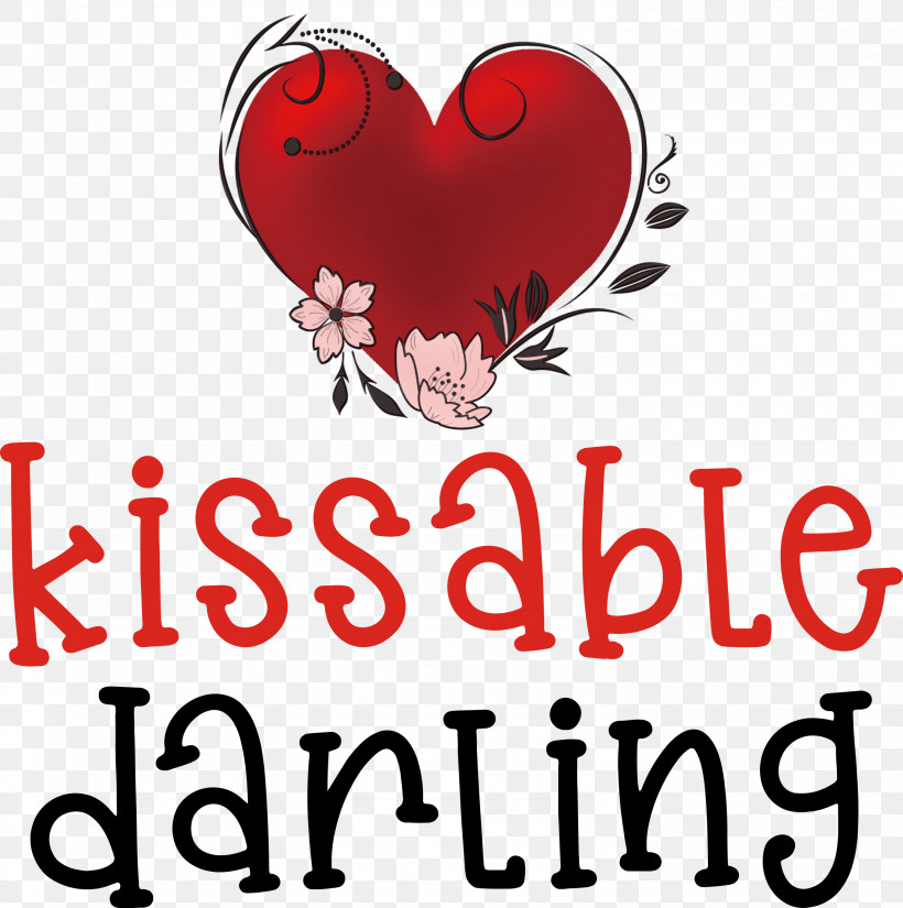 Kissable Darling Valentines Day Valentines Day Quote, PNG, 2979x3000px, Valentines Day, Cartoon, Flower, Happiness, Logo Download Free