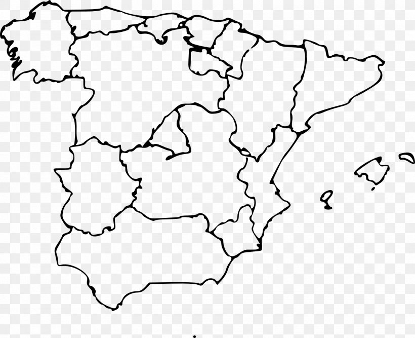 Spain Blank Map Geography Clip Art, PNG, 1600x1303px, Spain, Area, Autonomous Communities Of Spain, Black And White, Blank Map Download Free