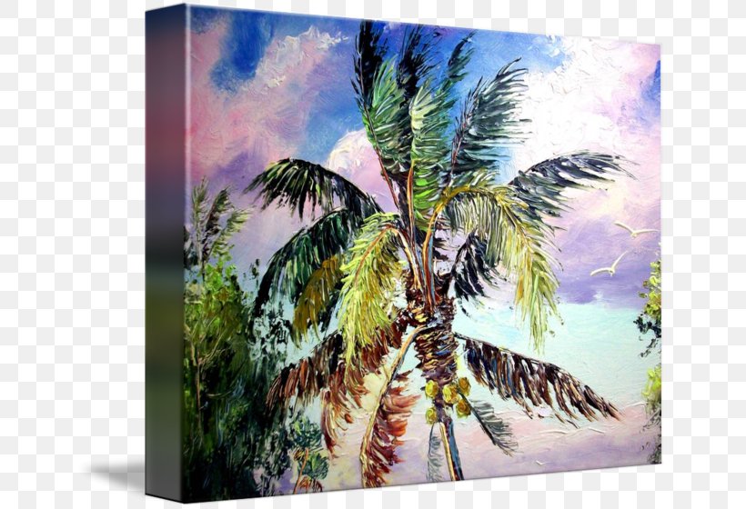Watercolor Painting Oil Painting, PNG, 650x560px, Painting, Acrylic Paint, Arecaceae, Arecales, Art Download Free