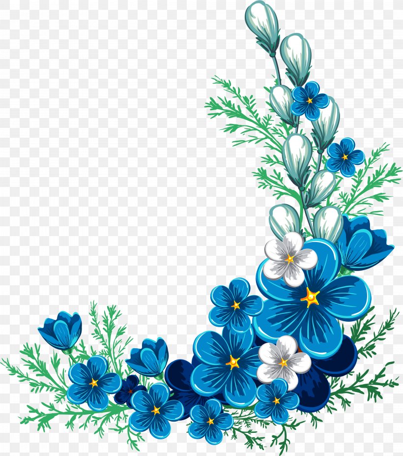 Clip Art Decorative Borders Borders And Frames Flower, PNG, 4420x4999px, Decorative Borders, Art, Blue, Borders And Frames, Branch Download Free