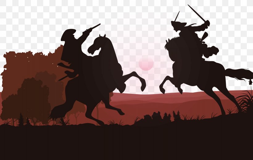 Horse Euclidean Vector Silhouette, PNG, 5833x3705px, Knight, Arma Bianca, Bull, Cattle Like Mammal, Cavalry Download Free