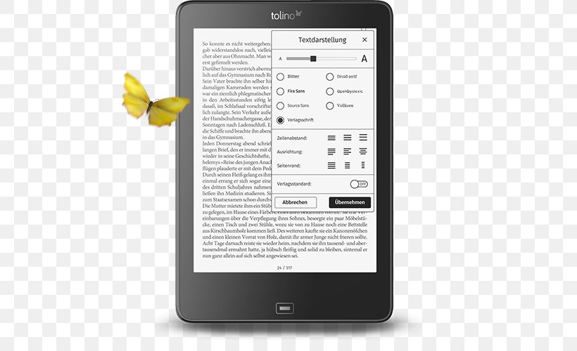 Smartphone Tolino Vision 4 HD Comparison Of E-readers, PNG, 570x500px, Smartphone, Book, Bookselling, Communication Device, Comparison Of E Book Readers Download Free