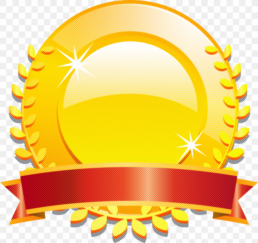 Gold Badge Ribbon Badge Blank Badge, PNG, 3000x2825px, Gold Badge, Blank Badge, Logo, Ribbon Badge, Yellow Download Free